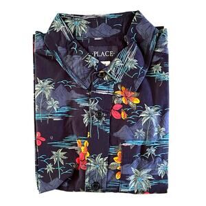 The Children's Place Boys Tropical Button Front Casual Shirt XL NEW